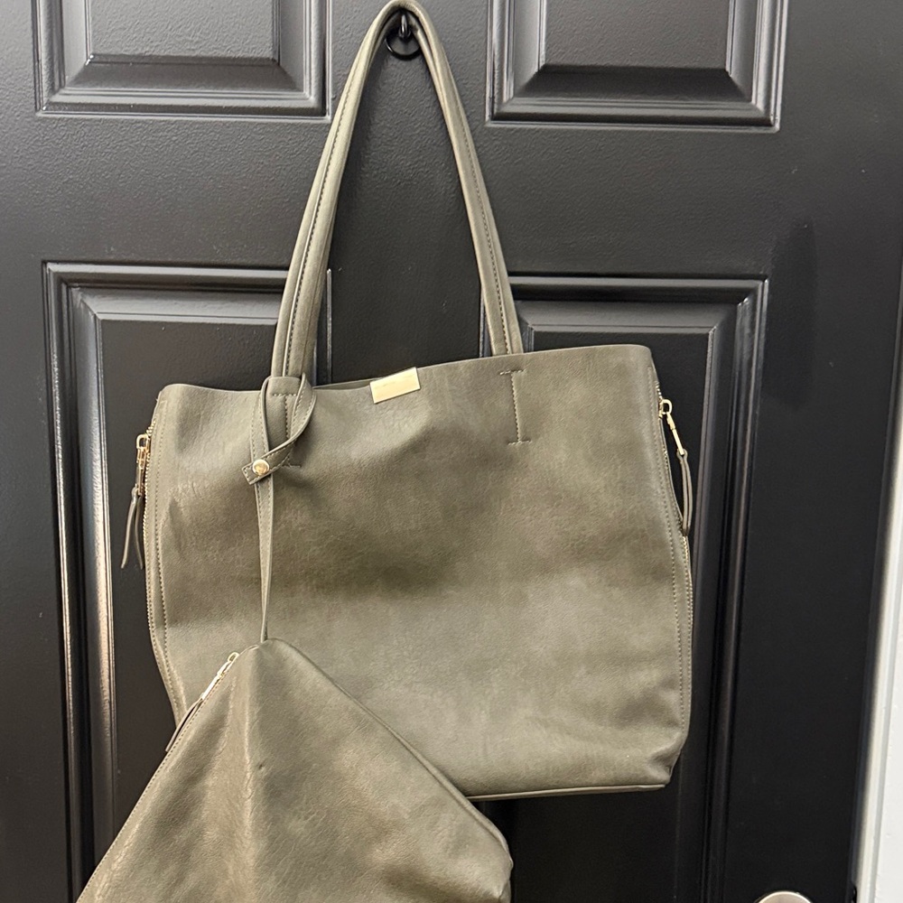 Elegant Olive Green Tote Bag Set
